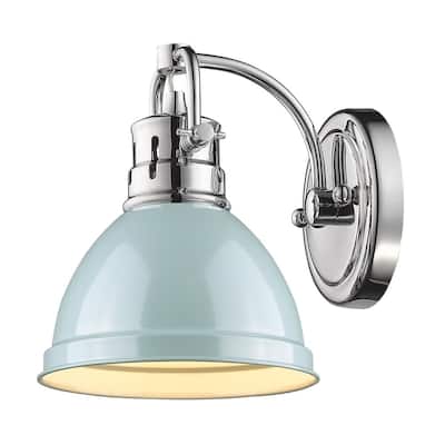 Golden Lighting Duncan Chrome with Seafoam Shade 1-light Bath Vanity Fixture