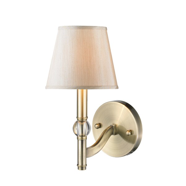 Golden Lighting Waverly Aged Br One Light Wall Sconce With Golden Lighting Waverly Aged Br One Light Wall Sconce With Silken Parchment Shade