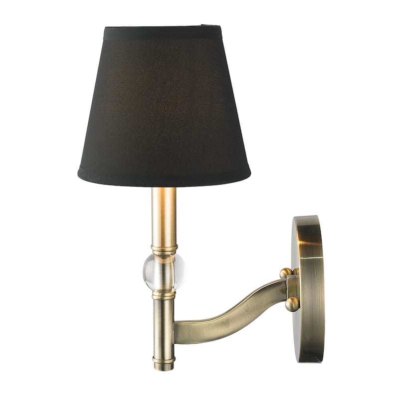 Golden Lighting Waverly Aged Brass Tuxedo Shade Wall Sconce