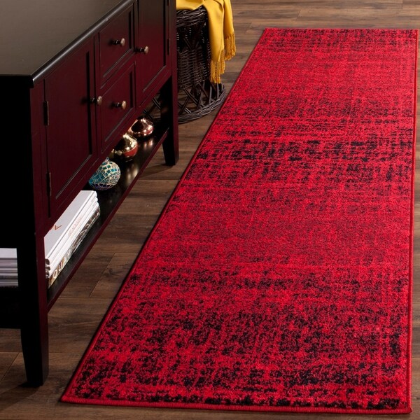 Safavieh Adirondack Modern Abstract Red/ Black Runner Rug - 2'6 x 10'