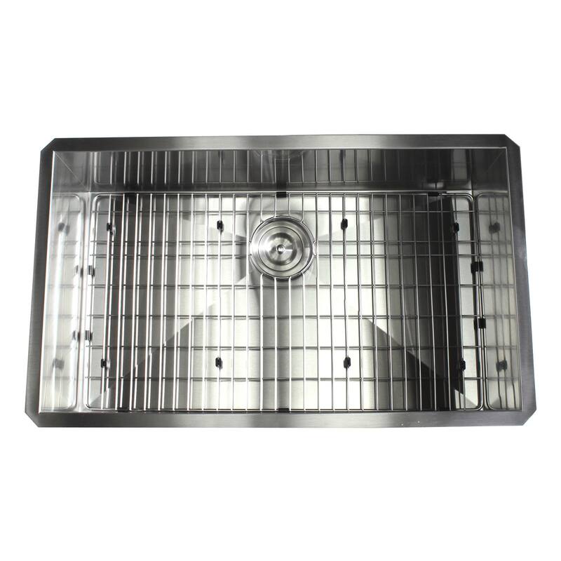 32-inch Stainless Steel Zero Radius Single Bowl Kitchen Sink Complete Combo Accessories