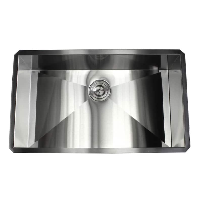 32-inch Stainless Steel Zero Radius Single Bowl Kitchen Sink Complete Combo Accessories