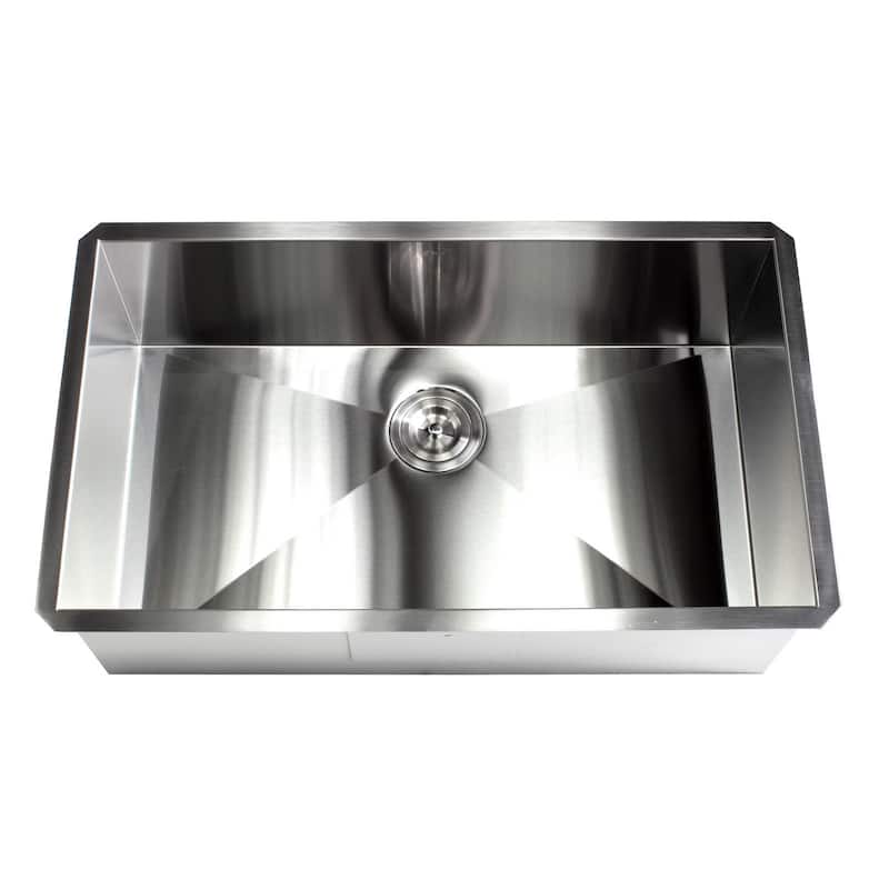 32-inch Stainless Steel Zero Radius Single Bowl Kitchen Sink Complete Combo Accessories