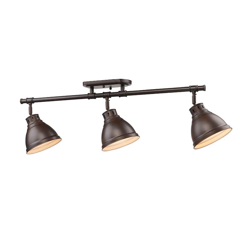 Golden Lighting Duncan Rubbed Bronze 3-light Semi Flush Mount Track Light