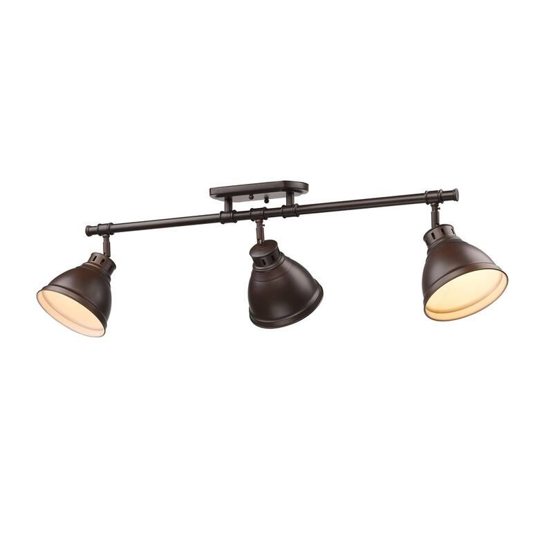 Golden Lighting Duncan Rubbed Bronze 3-light Semi Flush Mount Track Light