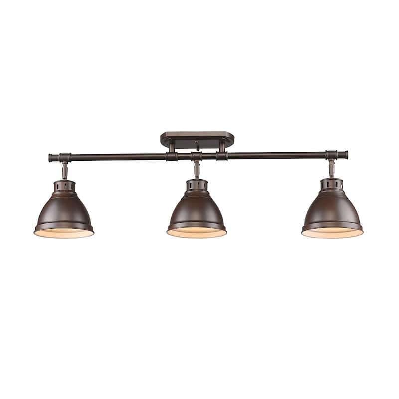 Golden Lighting Duncan Rubbed Bronze 3-light Semi Flush Mount Track Light