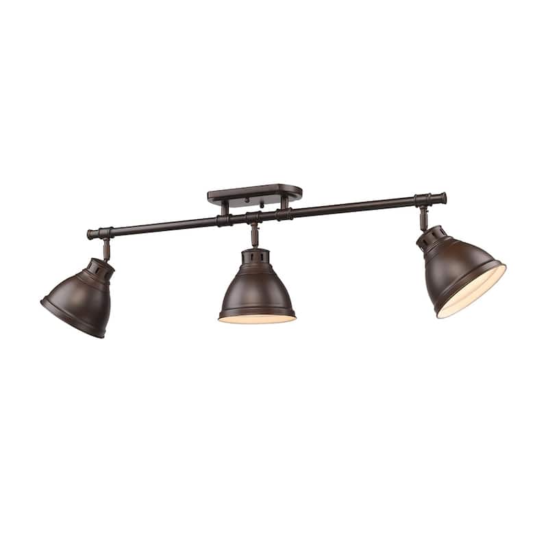 Golden Lighting Duncan Rubbed Bronze 3-light Semi Flush Mount Track Light