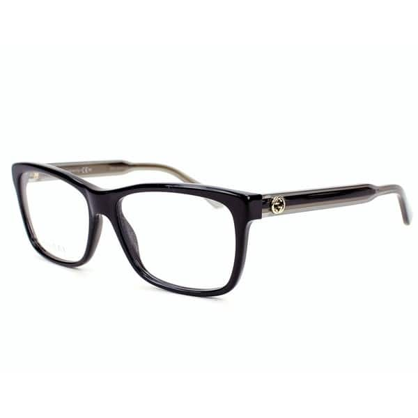 Gucci Womenundefineds GG 3765 GX3 Black And Grey Plastic Rectangle  Eyeglasses (As Is Item) - Overstock - 13305795