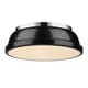 preview thumbnail 1 of 2, Golden Lighting Duncan Chrome 14' Flush Mount with Black Shade
