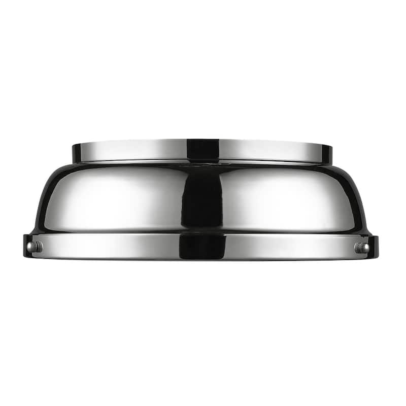 Golden Lighting Duncan Chrome with Chrome Shade 14-inch Flush-mount Light Fixture