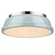 preview thumbnail 1 of 2, Golden Lighting Duncan Chrome With Seafoam Shade 14-inch Flush-mount Light Fixture