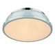 preview thumbnail 4 of 2, Golden Lighting Duncan Chrome With Seafoam Shade 14-inch Flush-mount Light Fixture