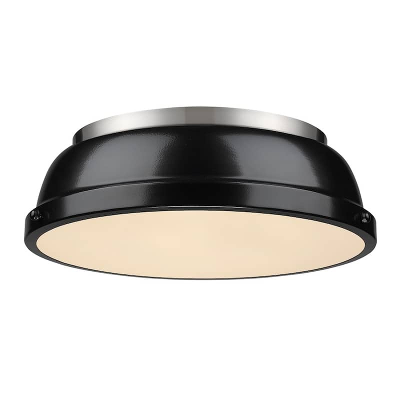 Golden Lighting Duncan Pewter/Black Metal 14-inch' Flush Mount Fixture