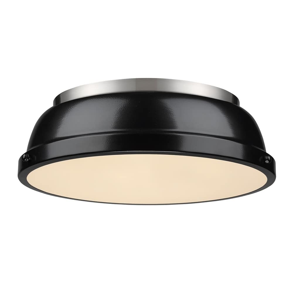 Golden Lighting Duncan Pewter/Black Metal 14-inch' Flush Mount Fixture