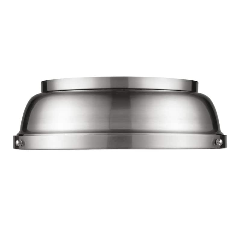 Golden Lighting Duncan Pewter Steel 14-inch Flush Mount With Pewter Shade