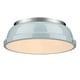 preview thumbnail 1 of 2, Golden Lighting Duncan Pewter Steel 14-inch Flush Mount With Seafoam Shade