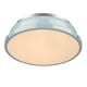preview thumbnail 4 of 2, Golden Lighting Duncan Pewter Steel 14-inch Flush Mount With Seafoam Shade