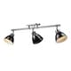preview thumbnail 4 of 2, Golden Lighting Duncan Chrome With Black Shades 3-light Semi-Flush Track Light