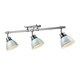 preview thumbnail 3 of 2, Golden Lighting Duncan Chrome With Seafoam Shades Steel 3-light Semi-flush Track Light