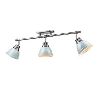 Golden Lighting Duncan Seafoam Pewter 3-light Semi Flush Mount Track Light
