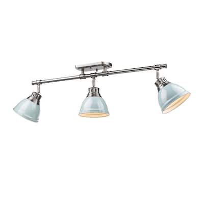 Golden Lighting Duncan Seafoam Pewter 3-light Semi Flush Mount Track Light