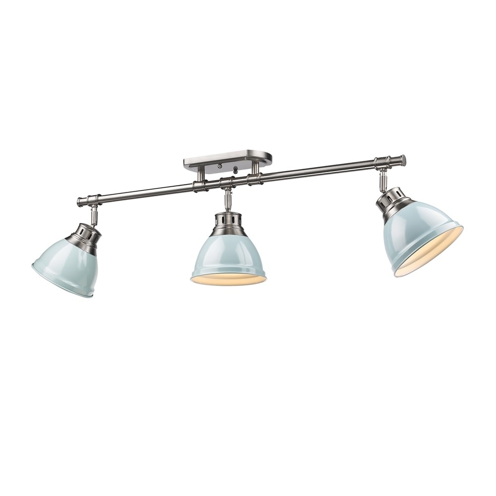Golden Lighting Duncan Seafoam Pewter 3-light Semi Flush Mount Track Light
