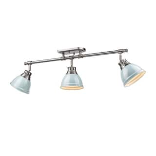 Golden Lighting Duncan Seafoam Pewter 3-light Semi Flush Mount Track Light