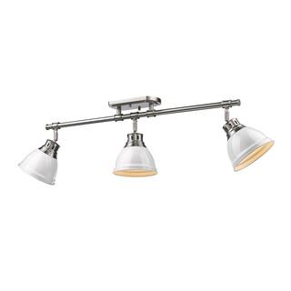 Golden Lighting Duncan White Pewter 3 Light Semi Flush Mount Track Light