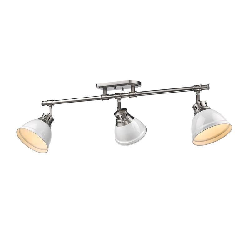 Golden Lighting Duncan White Pewter 3 Light Semi Flush Mount Track Light