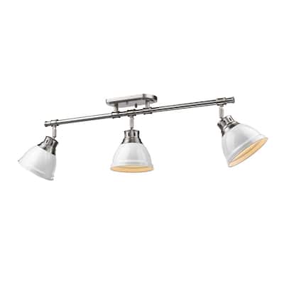 Golden Lighting Duncan White Pewter 3 Light Semi Flush Mount Track Light