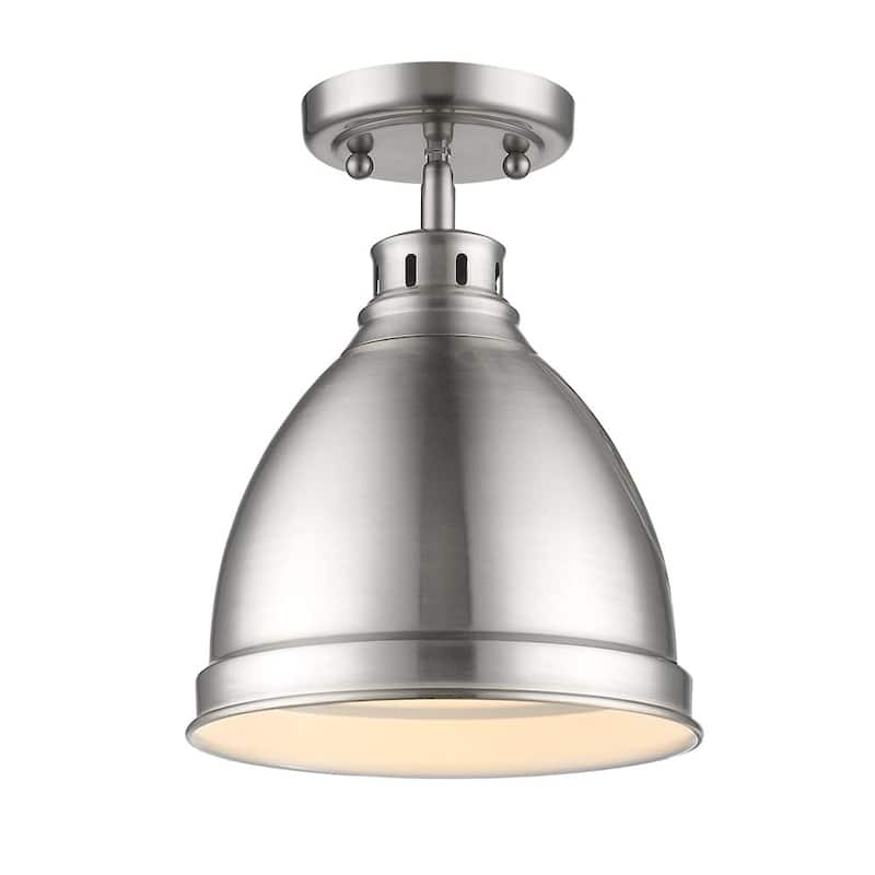 Golden Lighting Duncan Chrome-finished Steel/Pewter/Brass Flush Mount Pendant Fixture