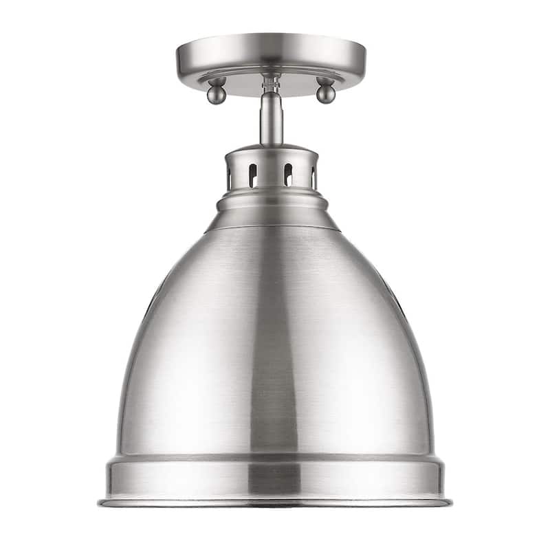 Golden Lighting Duncan Chrome-finished Steel/Pewter/Brass Flush Mount Pendant Fixture