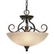 preview thumbnail 1 of 1, Wry Lighting Riverton 3-light Semi-Flush Mount in Peppercorn