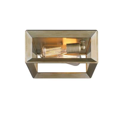 Golden Lighting Smyth White Gold Flush-mount Light Fixture
