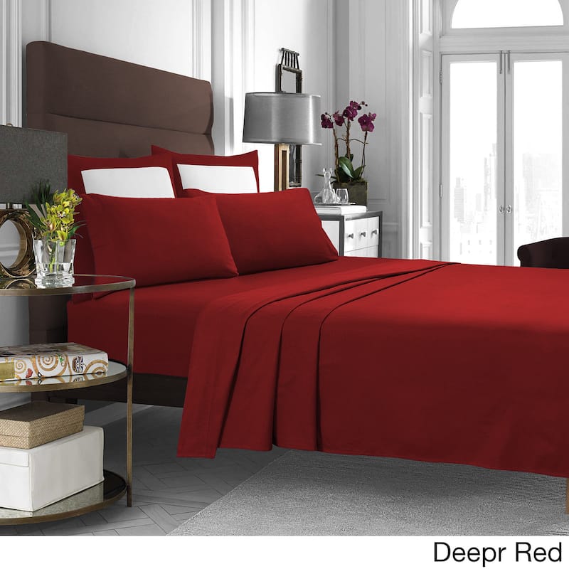 Cotton Flannel Pillowcases (Set of 2) - Deep Red - Pillowcase Set Standard - Casual