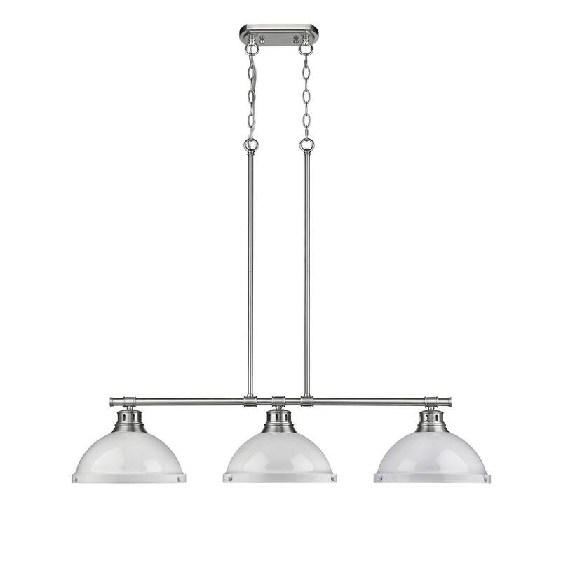 Golden Lighting Duncan White Pewter 3-light Linear Pendant