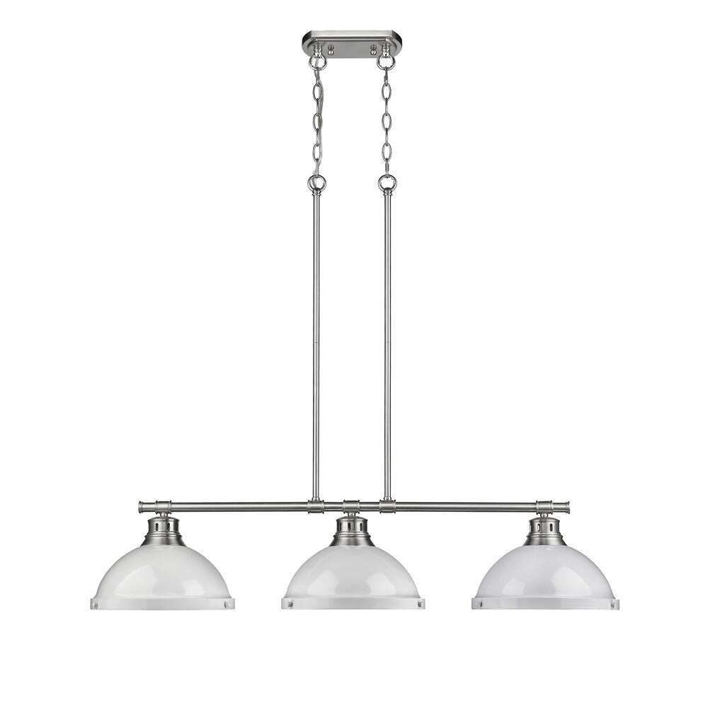 Golden Lighting Duncan White Pewter 3-light Linear Pendant