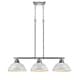preview thumbnail 3 of 2, Golden Lighting Duncan Chrome with White Shades Steel 3-light Linear Pendant