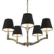 preview thumbnail 4 of 2, Golden Lighting Waverly Aged Brass Tuxedo Shade 5-light Chandelier