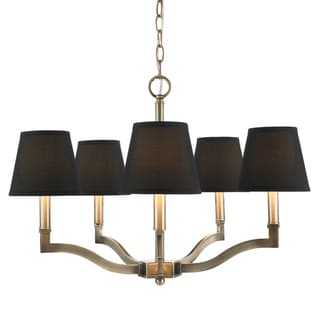 Golden Lighting Waverly Aged Brass Tuxedo Shade 5-light Chandelier