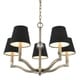 preview thumbnail 3 of 2, Golden Lighting Waverly Aged Brass Tuxedo Shade 5-light Chandelier