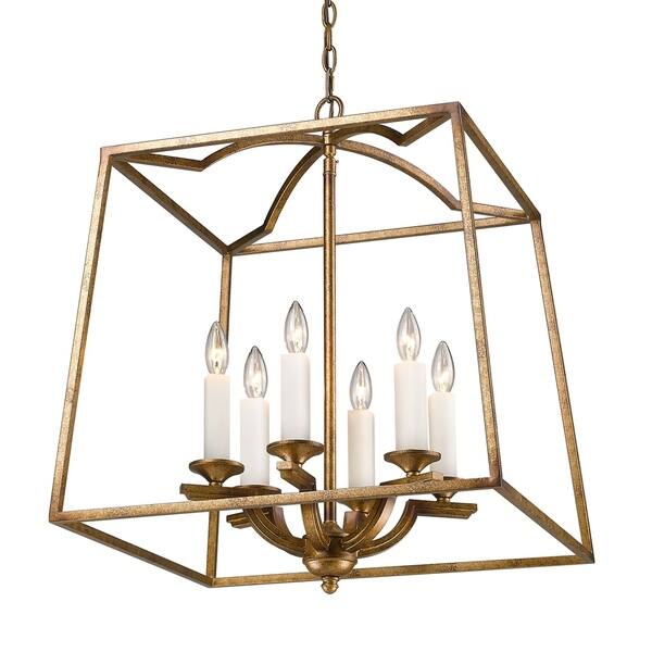 Golden Lighting Athena Grecian Gold Traditional Drum Pendant Light