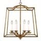 preview thumbnail 1 of 3, Golden Lighting Athena Grecian Gold and Glass 6-light Incandescent Pendant