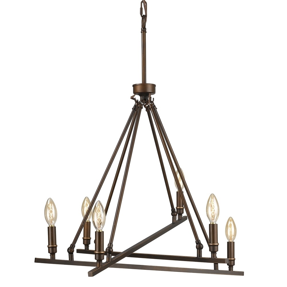 Golden Lighting Garvin 6-Light Rubbed Bronze Modern/Contemporary Chandelier
