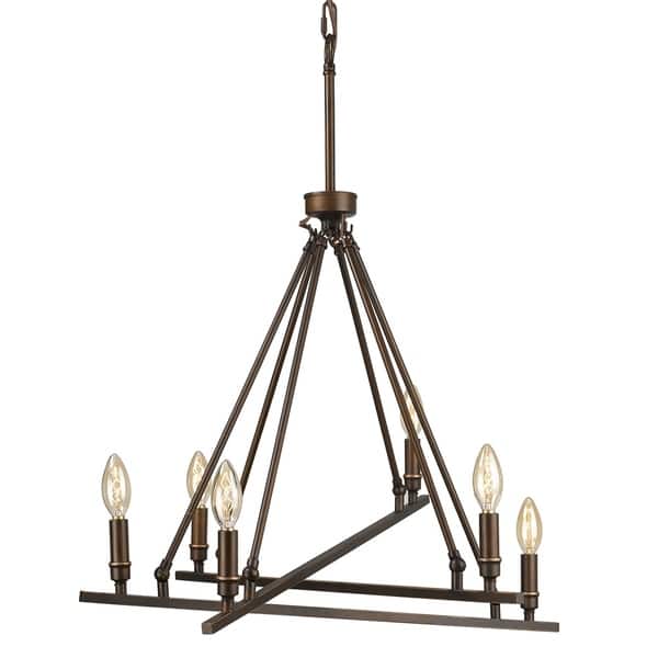Golden Lighting Garvin 6-Light Rubbed Bronze Modern/Contemporary Chandelier