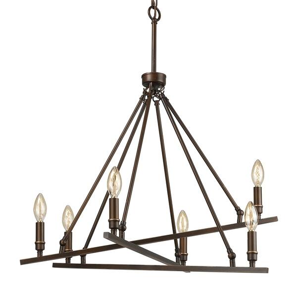 Golden Lighting Garvin 6-Light Rubbed Bronze Modern/Contemporary Chandelier