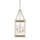 preview thumbnail 1 of 2, Golden Lighting Smyth White Gold with Clear Glass 3-light Pendant