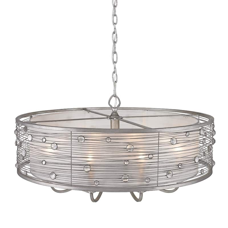 Golden Lighting Joia Peruvian Silver with Sterling Mist Shade 8-light Chandelier