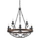 preview thumbnail 3 of 3, Madera 9-Light 2-Tier Chandelier with Wood and Black Iron Finish - 34.5" W x 41" H