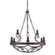 preview thumbnail 1 of 3, Madera 9-Light 2-Tier Chandelier with Wood and Black Iron Finish - 34.5" W x 41" H